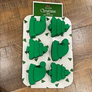 Green Silicone Christmas Baking Molds